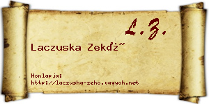 Laczuska Zekő névjegykártya